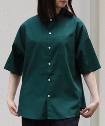 Starting Over | コットンブロード バンドカラー　半袖シャツ/レディース メンズ(シャツ/ブラウス)