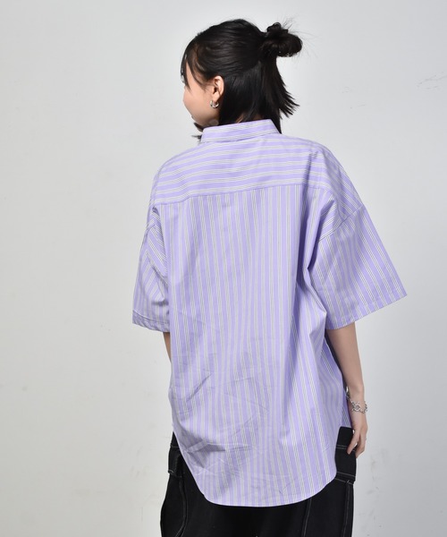 Starting Over（スターティングオーバー）の「コットンブロード バンドカラー　半袖シャツ（シャツ/ブラウス・メンズ・グレイッシュベージュ/サックスブルー/ブラック/ブラック系その他/ホワイト系その他/ホワイト/グリーン/ラベンダー/グリーン系その他/ブルー系その他/イエロー・M/L/XL）」の13枚目の写真