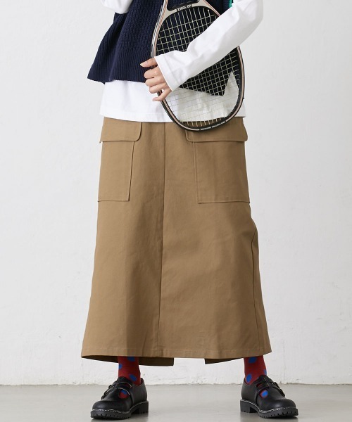 Le temps riche(ルタンリッシュ)の「カーゴデザインロングスカート<Le temps riche>(スカート・レディース・ブラウン/グリーン・M/L/LL)」の2枚目の写真