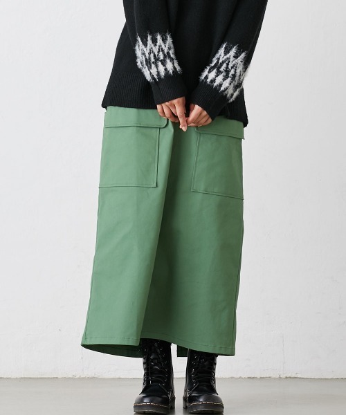 Le temps riche(ルタンリッシュ)の「カーゴデザインロングスカート<Le temps riche>(スカート・レディース・ブラウン/グリーン・M/L/LL)」の3枚目の写真