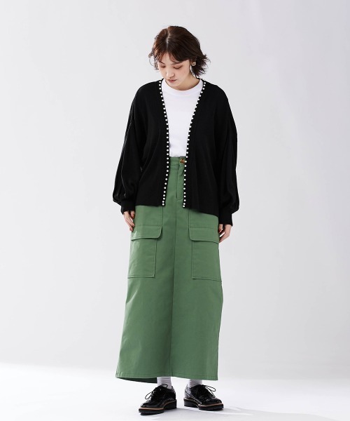 Le temps riche(ルタンリッシュ)の「カーゴデザインロングスカート<Le temps riche>(スカート・レディース・ブラウン/グリーン・M/L/LL)」の8枚目の写真