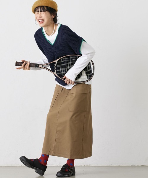 Le temps riche(ルタンリッシュ)の「カーゴデザインロングスカート<Le temps riche>(スカート・レディース・ブラウン/グリーン・M/L/LL)」の13枚目の写真