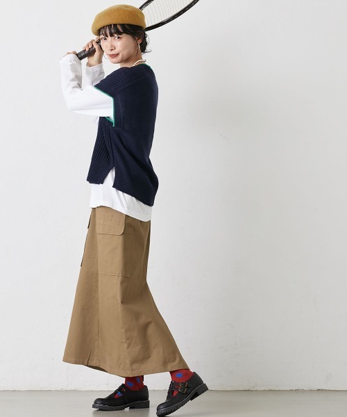 Le temps riche(ルタンリッシュ)の「カーゴデザインロングスカート<Le temps riche>(スカート・レディース・ブラウン/グリーン・M/L/LL)」の14枚目の写真