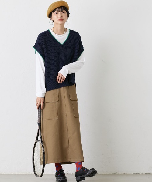 Le temps riche(ルタンリッシュ)の「カーゴデザインロングスカート<Le temps riche>(スカート・レディース・ブラウン/グリーン・M/L/LL)」の15枚目の写真