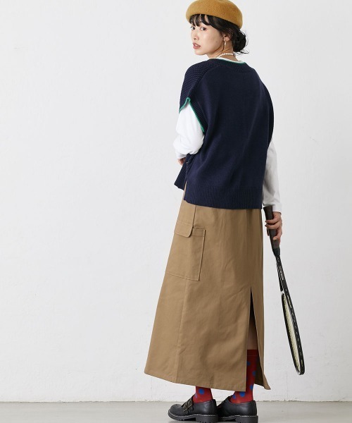 Le temps riche(ルタンリッシュ)の「カーゴデザインロングスカート<Le temps riche>(スカート・レディース・ブラウン/グリーン・M/L/LL)」の16枚目の写真