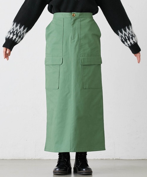 Le temps riche(ルタンリッシュ)の「カーゴデザインロングスカート<Le temps riche>(スカート・レディース・ブラウン/グリーン・M/L/LL)」の17枚目の写真
