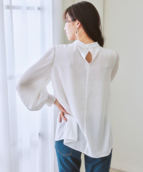 プリーツコットンブラウス SHIPS（シップス） ブラウス シャツ 「WEB限定」「手洗い可能