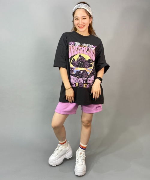 BILLABONG（ビラボン）の「BILLABONG/ビラボン  ビッグシルエット/オーバーサイズ/グラフィックTシャツ   BD013-207（Tシャツ/カットソー・レディース・ブラック×ピンク/ホワイト×ブルー/ブルー・L/M）」の10枚目の写真