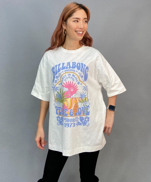 BILLABONG（ビラボン）の「BILLABONG/ビラボン  ビッグシルエット/オーバーサイズ/グラフィックTシャツ   BD013-207（Tシャツ/カットソー・レディース・ブラック×ピンク/ホワイト×ブルー/ブルー・L/M）」の17枚目の写真
