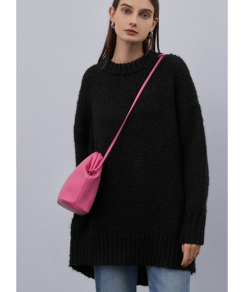 STYLE DELI（スタイルデリ）の「がまぐちフォルムショルダーバッグB（ショルダーバッグ・レディース・アイボリー/ブラック/ピンク/オレンジ/シルバー・FREE）」の7枚目の写真