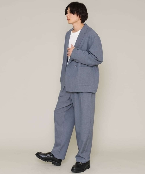 a.v.v（アーヴェヴェ）の「ワンサイズダブルジャケット(セットアップ可）（テーラードジャケット・メンズ・モカ/グレー・53）」の8枚目の写真