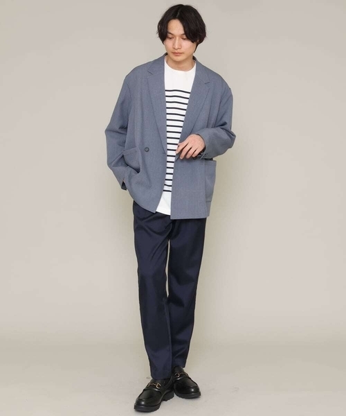 a.v.v（アーヴェヴェ）の「ワンサイズダブルジャケット(セットアップ可）（テーラードジャケット・メンズ・モカ/グレー・53）」の13枚目の写真