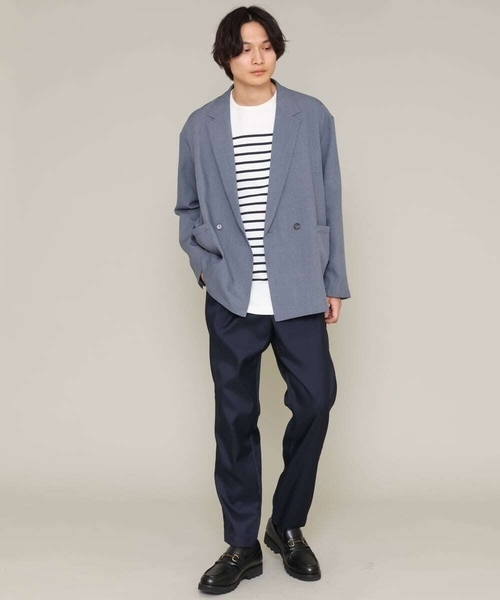 a.v.v（アーヴェヴェ）の「ワンサイズダブルジャケット(セットアップ可）（テーラードジャケット・メンズ・モカ/グレー・53）」の18枚目の写真