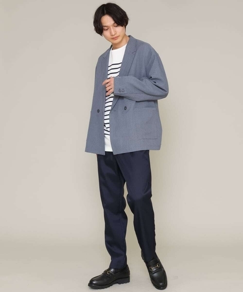 a.v.v（アーヴェヴェ）の「ワンサイズダブルジャケット(セットアップ可）（テーラードジャケット・メンズ・モカ/グレー・53）」の21枚目の写真