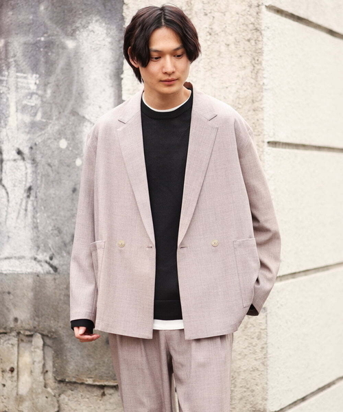 a.v.v（アーヴェヴェ）の「ワンサイズダブルジャケット(セットアップ可）（テーラードジャケット・メンズ・モカ/グレー・53）」の11枚目の写真