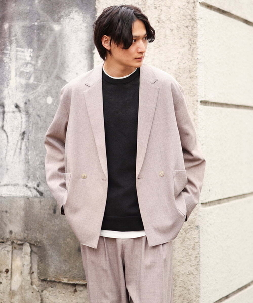 a.v.v（アーヴェヴェ）の「ワンサイズダブルジャケット(セットアップ可）（テーラードジャケット・メンズ・モカ/グレー・53）」の16枚目の写真