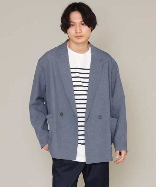 a.v.v（アーヴェヴェ）の「ワンサイズダブルジャケット(セットアップ可）（テーラードジャケット・メンズ・モカ/グレー・53）」の4枚目の写真