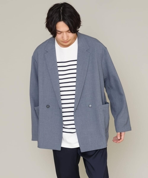 a.v.v（アーヴェヴェ）の「ワンサイズダブルジャケット(セットアップ可）（テーラードジャケット・メンズ・モカ/グレー・53）」の9枚目の写真