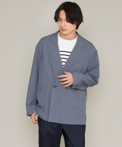 a.v.v（アーヴェヴェ）の「ワンサイズダブルジャケット(セットアップ可）（テーラードジャケット・メンズ・モカ/グレー・53）」の7枚目の写真