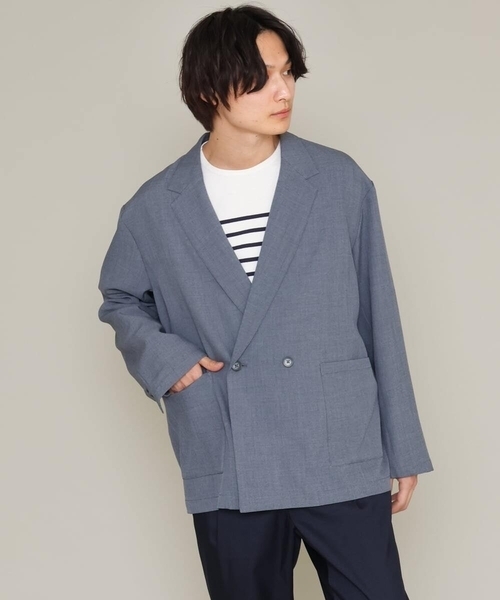 a.v.v（アーヴェヴェ）の「ワンサイズダブルジャケット(セットアップ可）（テーラードジャケット・メンズ・モカ/グレー・53）」の14枚目の写真