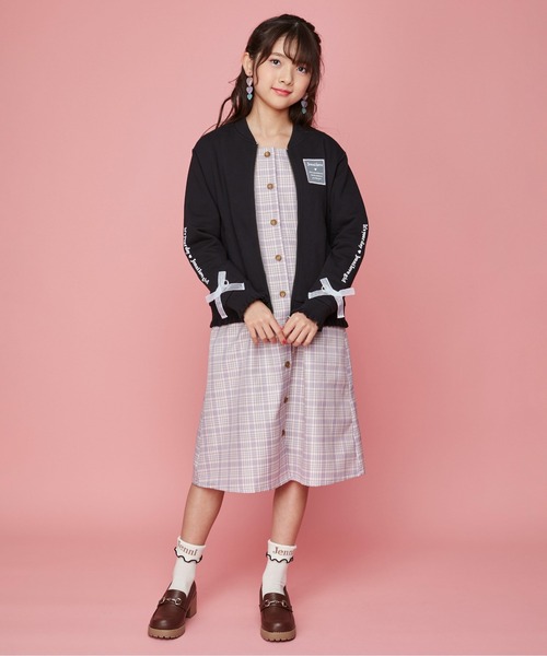 JENNI love（ジェニィラブ）の「ガーゼ裏毛袖リボンブルゾン（ブルゾン