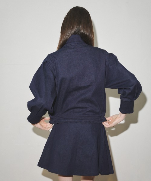 MIRO AMURETTE（ミロアミュレット）の「primavera pleats skirt/デニムプリーツスカート（スカート・レディース・ネイビー・FREE）」の5枚目の写真