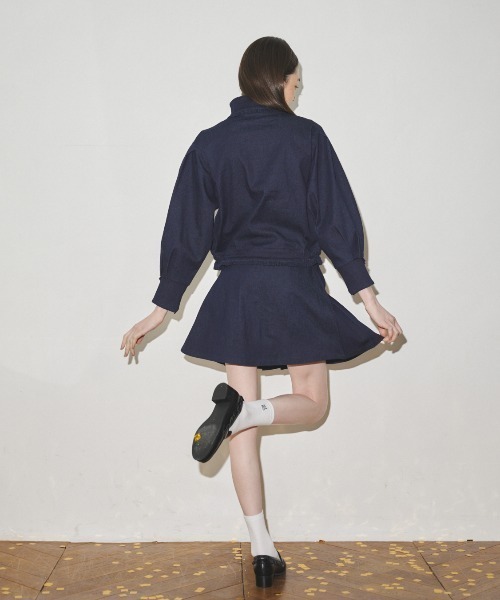 MIRO AMURETTE（ミロアミュレット）の「primavera pleats skirt/デニムプリーツスカート（スカート・レディース・ネイビー・FREE）」の8枚目の写真