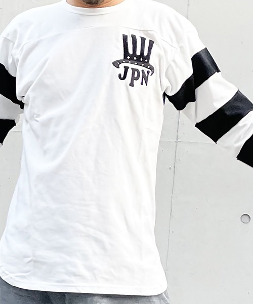 BURNOUT(バーンアウト)の「ハット刺繍 フットボール L/T(Tシャツ/カットソー・メンズ・ホワイト/ヘザーグレー/ブラック・M/L)」の2枚目の写真