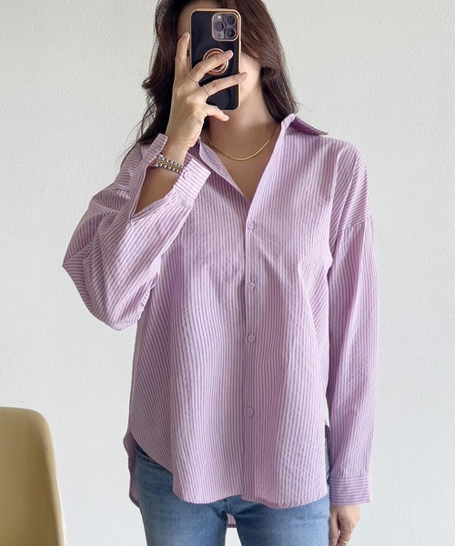 fd style(エフディ スタイル)の「ストライプ カラー シャツ(シャツ/ブラウス・レディース・LT.Blue/Purple・FREE)」の12枚目の写真