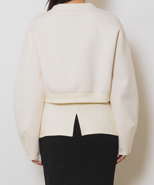 led.tokyo(レッドトウキョウ)の「【led.tokyo】ウエストリブレイヤードトップス(スウェット・レディース・アイボリー/イエロー/ブラック・FREE)」の6枚目の写真