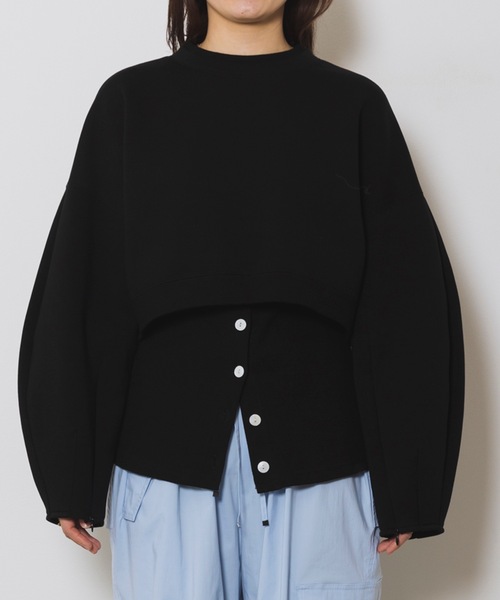 led.tokyo(レッドトウキョウ)の「【led.tokyo】ウエストリブレイヤードトップス(スウェット・レディース・アイボリー/イエロー/ブラック・FREE)」の18枚目の写真