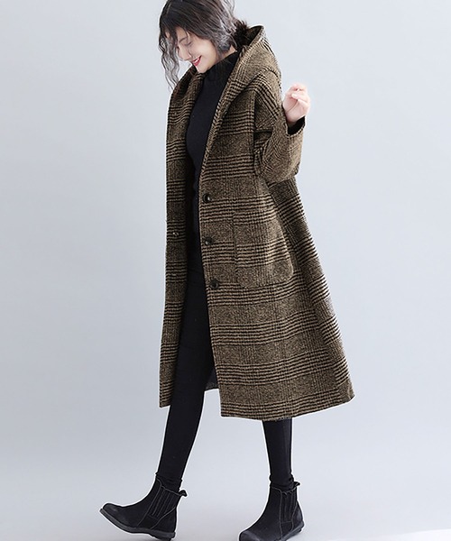 NinaetLina（ニナエリナ）の「ロングコート（その他アウター・レディース・ブラック/ブラウン・XL/L/M）」の2枚目の写真