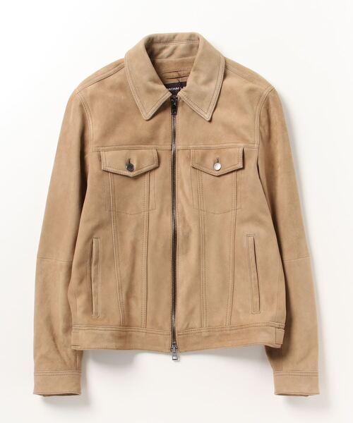 MICHAEL KORS◆ブルースエードトラッカージャケット/S/レザー/NVY MICHAEL KORS（マイケルコース）の「スエード トラッカージャケット