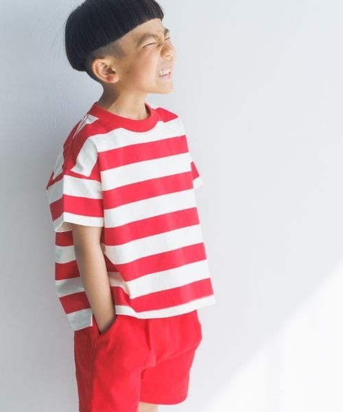 LOWRYS FARM(ローリーズファーム)の「USAフトボーダーTシャツ 180609(Tシャツ/カットソー・キッズ・ブルー/ブラック/ブラウン/レッド・110cm/120cm/130cm/140cm/150cm)」の4枚目の写真