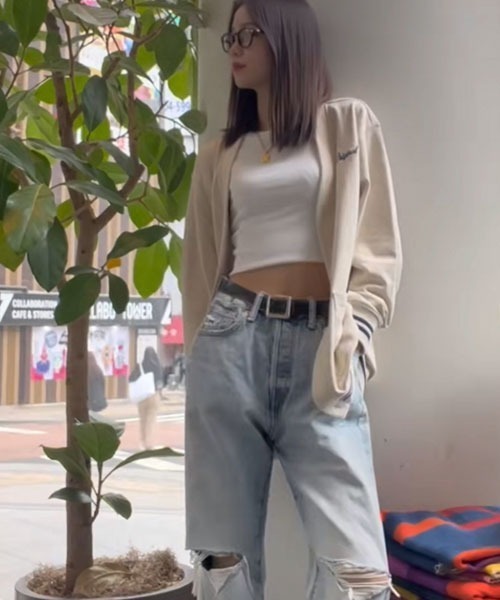 GAP（ギャップ）の「Gapロゴ フレンチテリーカーディガン(ユニセックス)（カーディガン/ボレロ・メンズ・グレー/ベージュ/ネイビー・XS/S/M/L/XL）」の14枚目の写真