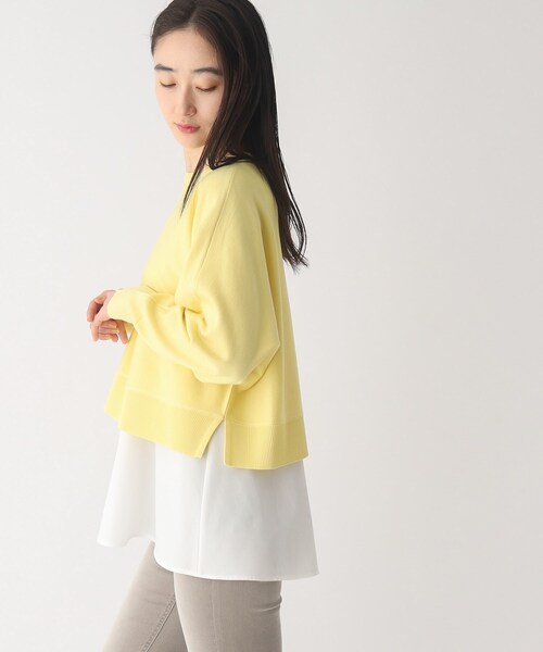 OPAQUE.CLIP(オペークドットクリップ)の「◆3WAY ドルマンスリーブレイヤードニット【洗える】(その他トップス・レディース・ライトベージュ/ホワイト系/ブラック/レモンイエロー/ダークグリーン・38/36/34/42/40)」の10枚目の写真