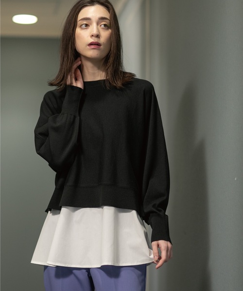 OPAQUE.CLIP(オペークドットクリップ)の「◆3WAY ドルマンスリーブレイヤードニット【洗える】(その他トップス・レディース・ライトベージュ/ホワイト系/ブラック/レモンイエロー/ダークグリーン・38/36/34/42/40)」の13枚目の写真