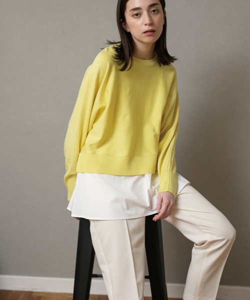 OPAQUE.CLIP(オペークドットクリップ)の「◆3WAY ドルマンスリーブレイヤードニット【洗える】(その他トップス・レディース・ライトベージュ/ホワイト系/ブラック/レモンイエロー/ダークグリーン・38/36/34/42/40)」の21枚目の写真