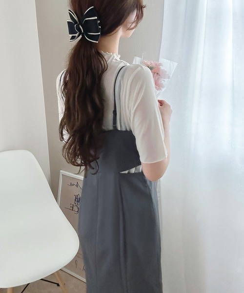 LAUIR(ラウアー)の「ウエストデザインキャミワンピース(ワンピース・レディース・ベージュ/ブラック/チャコールグレー・MEDIUM/LARGE)」の15枚目の写真