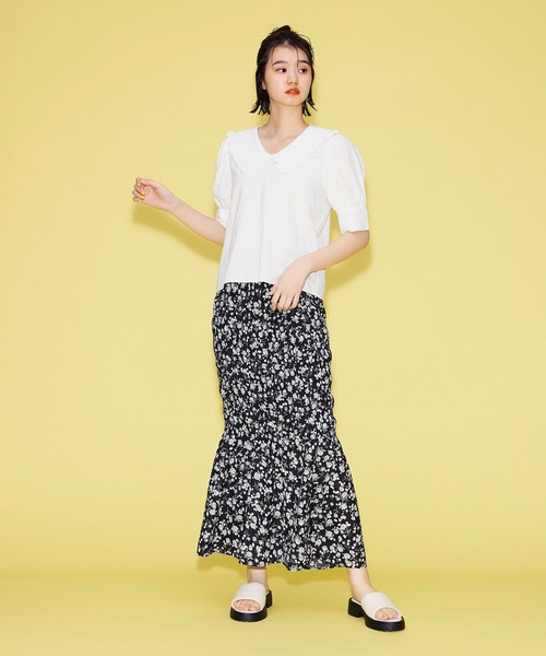 FOREVER 21（フォーエバー トゥエンティーワン）の「【FEMININE】ビッグカラーブラウス（シャツ/ブラウス・レディース・ホワイト/ブルー・FREE）」の3枚目の写真