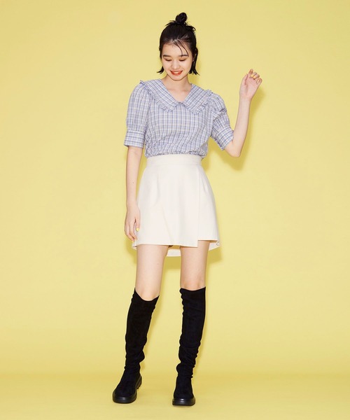 FOREVER 21（フォーエバー トゥエンティーワン）の「【FEMININE】ビッグカラーブラウス（シャツ/ブラウス・レディース・ホワイト/ブルー・FREE）」の4枚目の写真