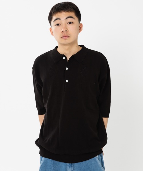 MAHAGRID（マハグリッド）の「『mahagrid/マハグリッド』DIAMOND HALF KNIT POLO/ダイアモンドニットポロ（ニット/セーター・レディース・グリーン/ブラック・M/L）」の14枚目の写真