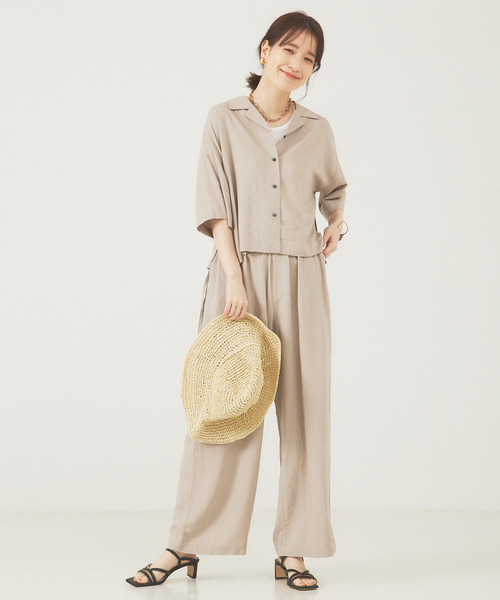 abahouse mavie(アバハウスマヴィ)の「ペーパーロングブリムハット(ハット・レディース・ベージュ/ブラウン・フリー)」の5枚目の写真