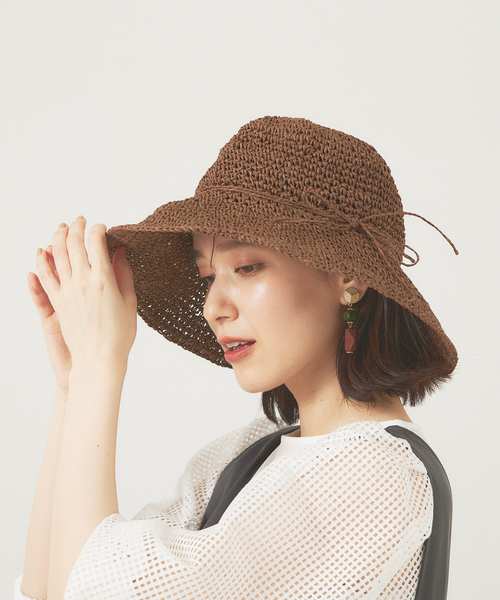 abahouse mavie(アバハウスマヴィ)の「ペーパーロングブリムハット(ハット・レディース・ベージュ/ブラウン・フリー)」の13枚目の写真