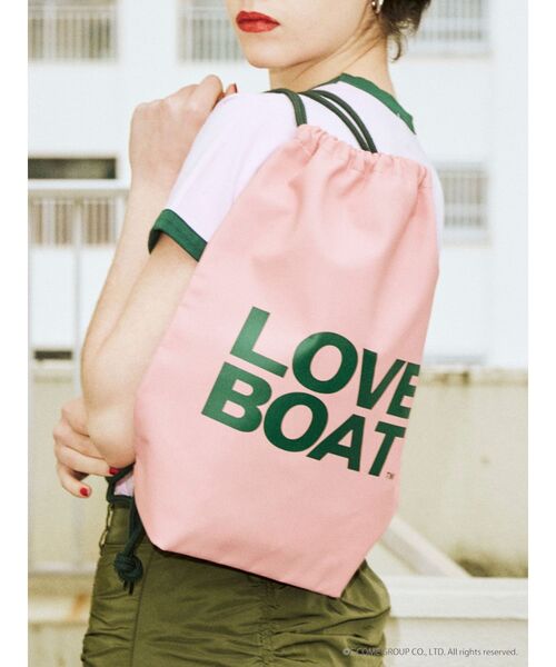 jouetie（ジュエティ）の「LOVE BOAT ショッパーナップサック【コラボ】（エコバッグ/サブバッグ・レディース・オフホワイト/ピンク・FREE）」の8枚目の写真