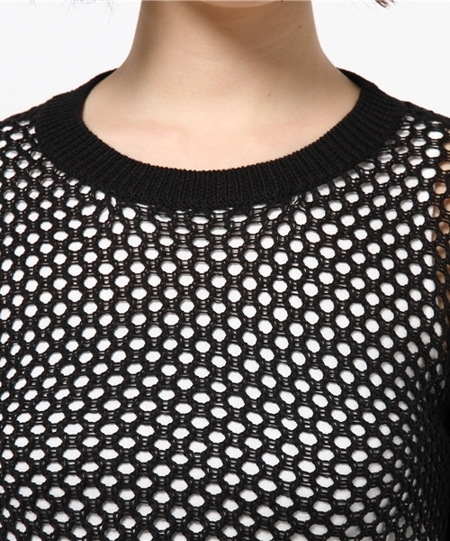 AZUL by moussy（アズールバイマウジー）の「5G強撚A/CメッシュPO&タンクSET（ニット/セーター・レディース・ネイビー/ブラック/オフホワイト・SMALL/LARGE/MEDIUM）」の10枚目の写真