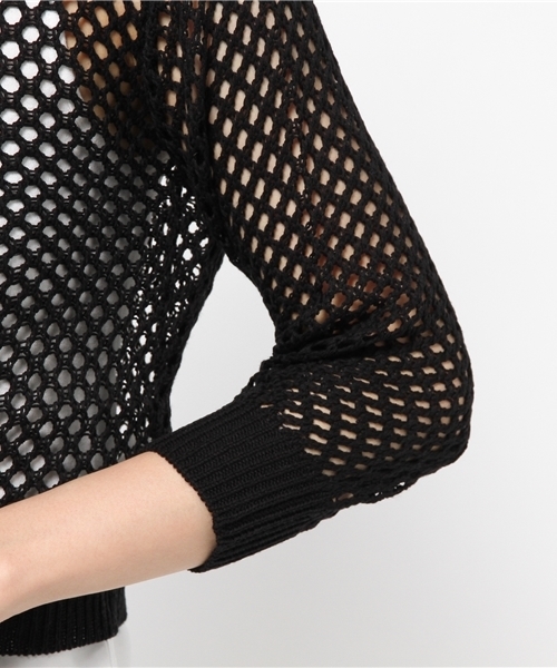 AZUL by moussy（アズールバイマウジー）の「5G強撚A/CメッシュPO&タンクSET（ニット/セーター・レディース・ネイビー/ブラック/オフホワイト・SMALL/LARGE/MEDIUM）」の11枚目の写真