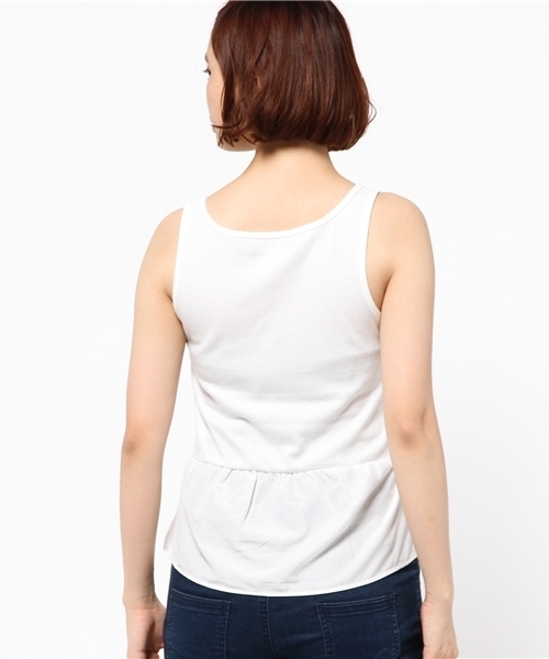 AZUL by moussy（アズールバイマウジー）の「5G強撚A/CメッシュPO&タンクSET（ニット/セーター・レディース・ネイビー/ブラック/オフホワイト・SMALL/LARGE/MEDIUM）」の7枚目の写真