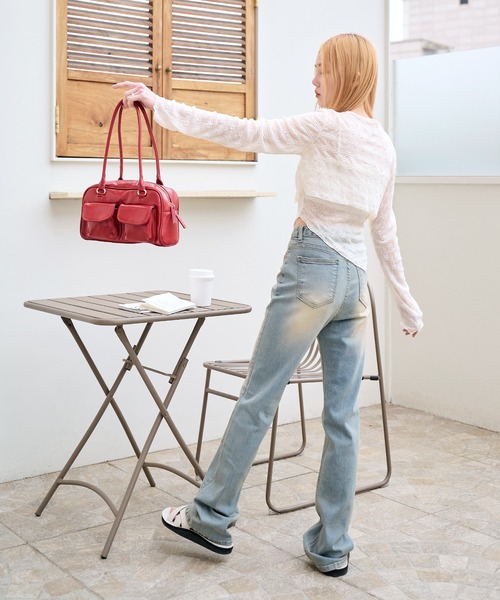 UNE MANSION(ユヌマンション)の「ツーポケットショルダーバッグ(ハンドバッグ・レディース・バーガンディー/ブラウン/アイボリー/ブラック・FREE)」の11枚目の写真