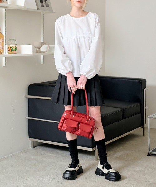 UNE MANSION(ユヌマンション)の「ツーポケットショルダーバッグ(ハンドバッグ・レディース・バーガンディー/ブラウン/アイボリー/ブラック・FREE)」の12枚目の写真